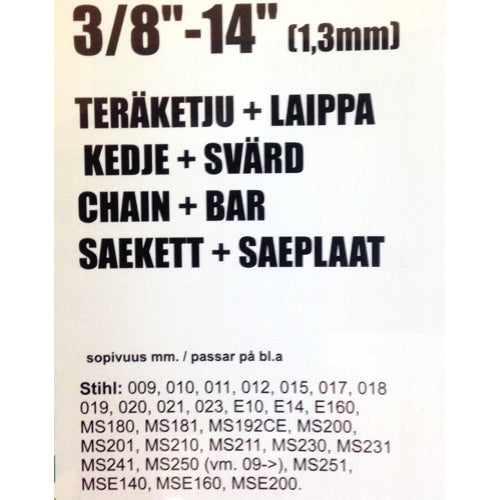 Ketju-laippapaketti 3/8-14"-1,3mm (ST) ProForest