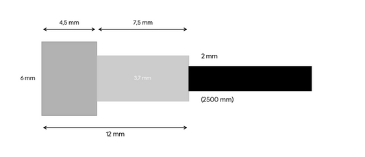 Irtovaijeri nipalla 2,0 mm / 2500 mm