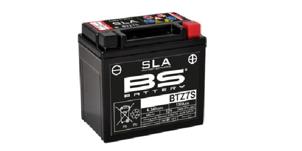 Akku 12V-6Ah (BTZ7S-3) huoltovapaa (+oikea)