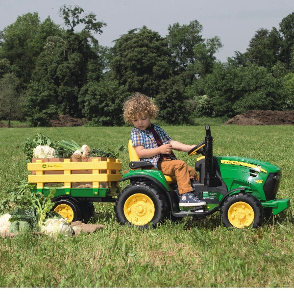 John Deere Ground Force 12V akkutraktori + kärry