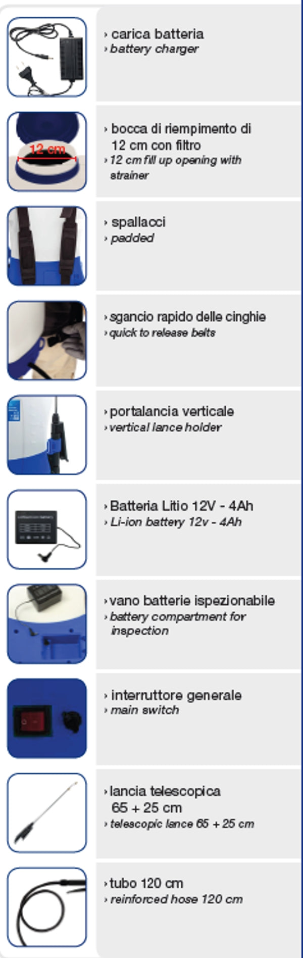 DiMartino Lithium 8L paineruisku, Li-Ion